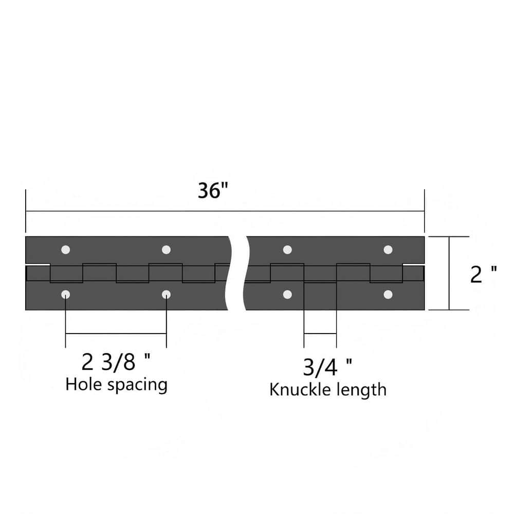 Numhew 36 in. Heavy Duty Stainless Steel Piano Hinge Continuous Hinge for Cabinet, Door, DIY Wood Boxes (2)