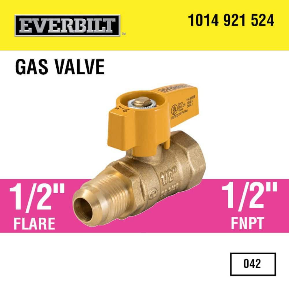 Everbilt 1/2 in. Flare x 1/2 in. FNPT Brass Gas Valve (2)