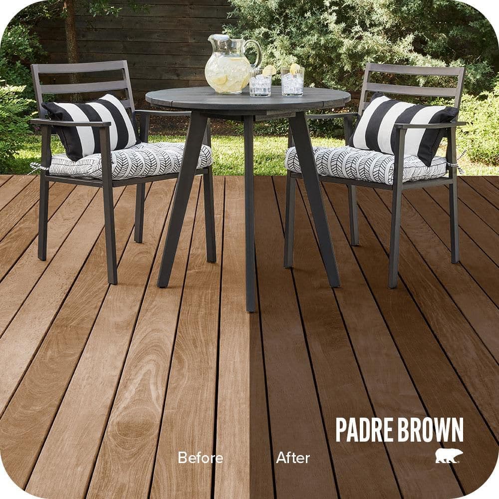 BEHR PREMIUM 1 gal. #ST-105 Padre Brown Semi-Transparent Waterproofing Exterior Wood Stain and Sealer (3)