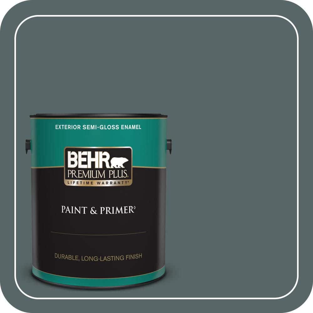 BEHR PREMIUM PLUS 1 gal. #N440-6 Brooklyn Semi-Gloss Enamel Exterior Paint & Primer