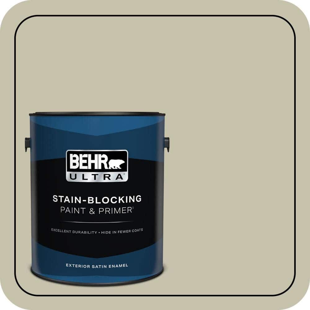 BEHR ULTRA 1 gal. #PPU9-19 Organic Field Satin Enamel Exterior Paint & Primer