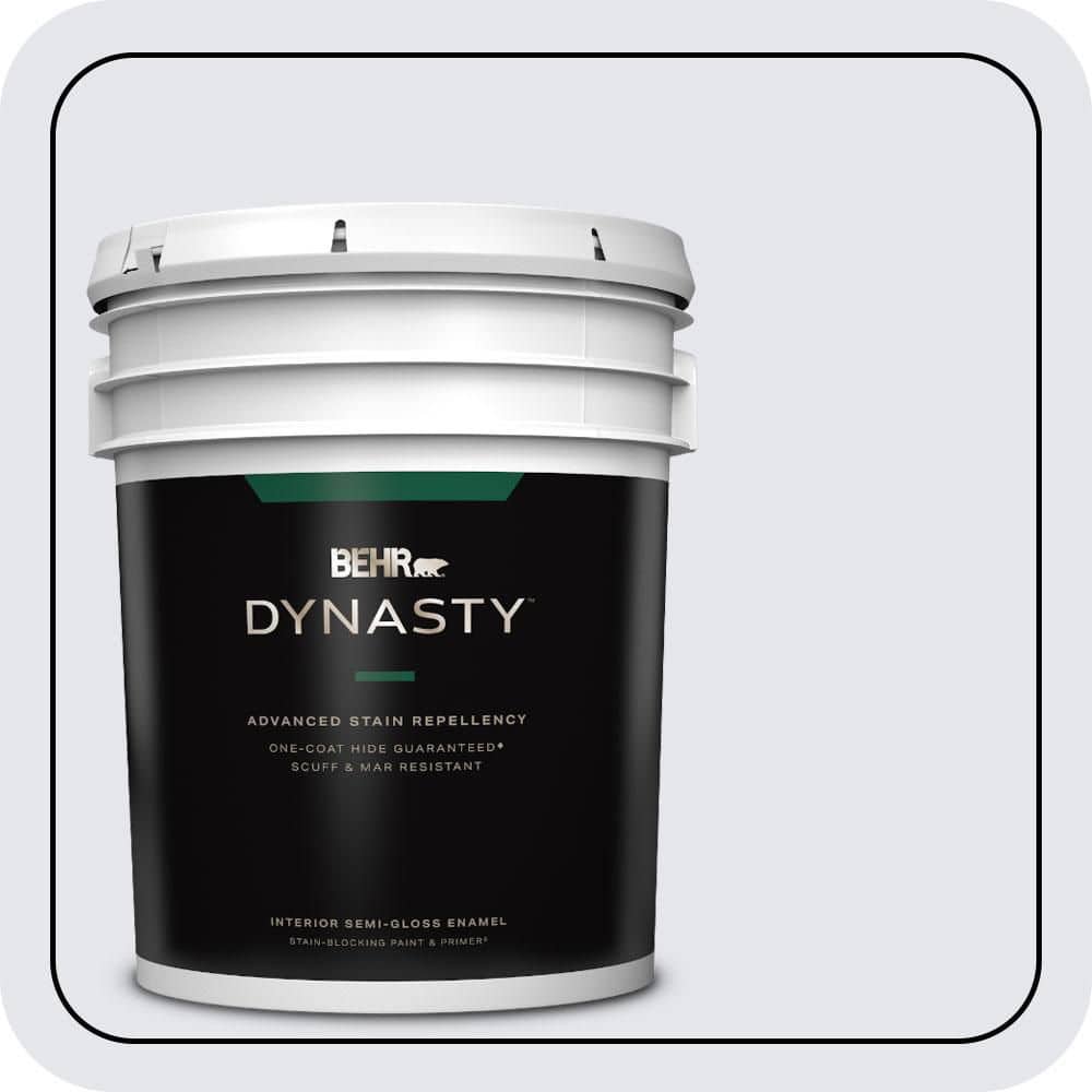 BEHR DYNASTY 5 gal. #610A-1 Lilac Murmur Semi-Gloss Enamel Interior Stain-Blocking Paint & Primer