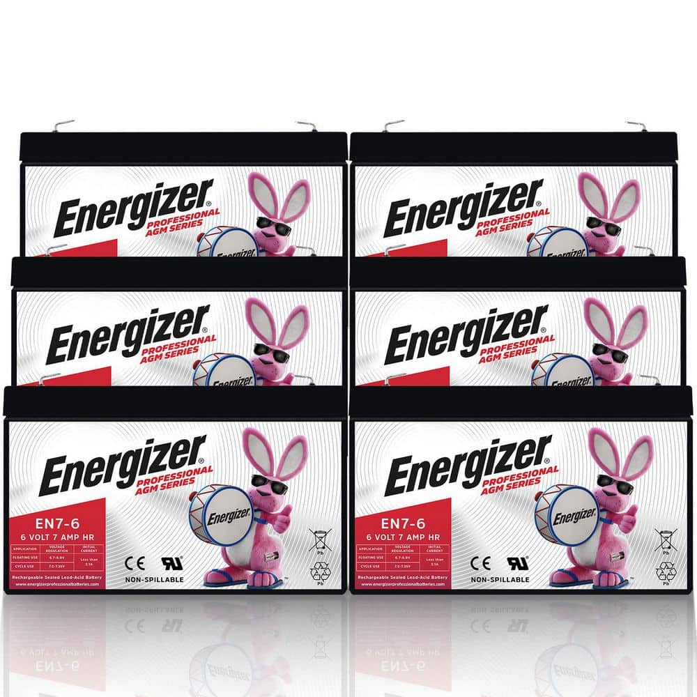 Energizer EN7-6-6 PACK-6 Volt 7 Amp Hr, Long Lasting Sealed Lead Acid AGM Rechargeable Battery (1)