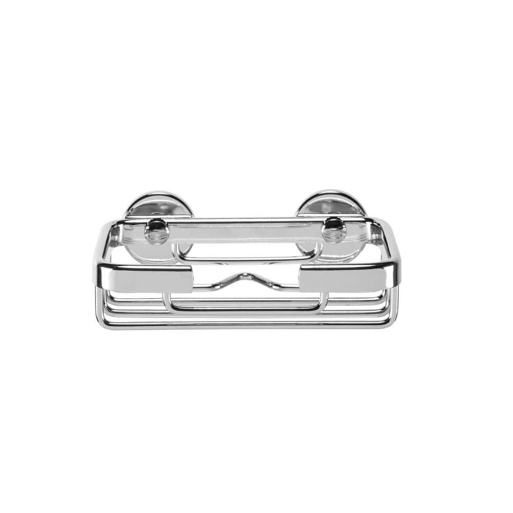 Croydex Aluminum 1.5 in. H x 5.25 in. W x 3.5 in. D Slim Soap Dish in Chrome (3)