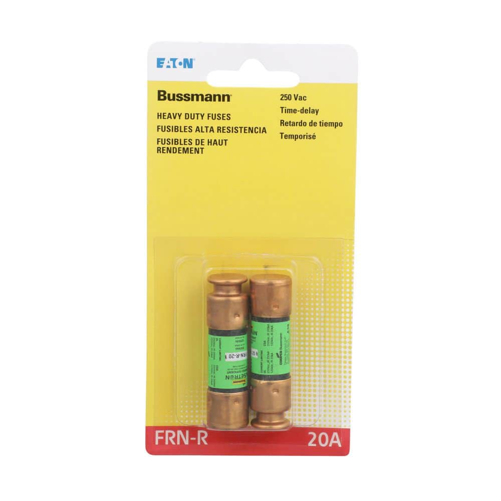 Cooper Bussmann FRN Series 20 Amp Brass Time-Delay Cartridge Fuses (2-Pack)