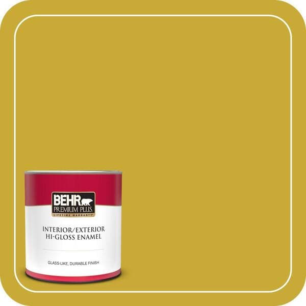 BEHR PREMIUM PLUS 1 qt. #P320-7 Sweet and Sour Hi-Gloss Enamel Interior/Exterior Paint & Primer (2)