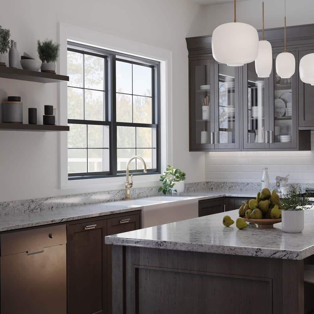 Hampton Bay 4 ft. Straight Laminate Countertop in Textured White Ice Granite with Eased Edge and Integrated Backsplash (3)