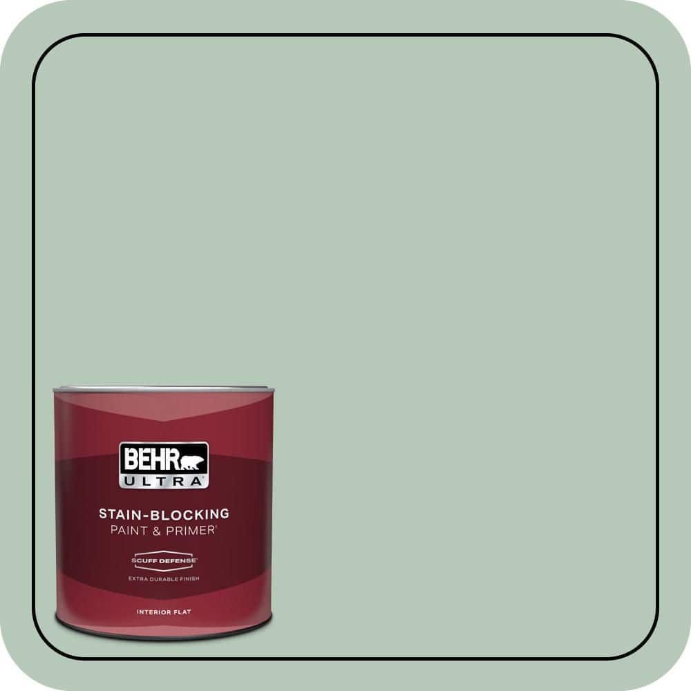 BEHR ULTRA 1 qt. #S410-3 Ponds Edge Extra Durable Flat Interior Paint & Primer (1)