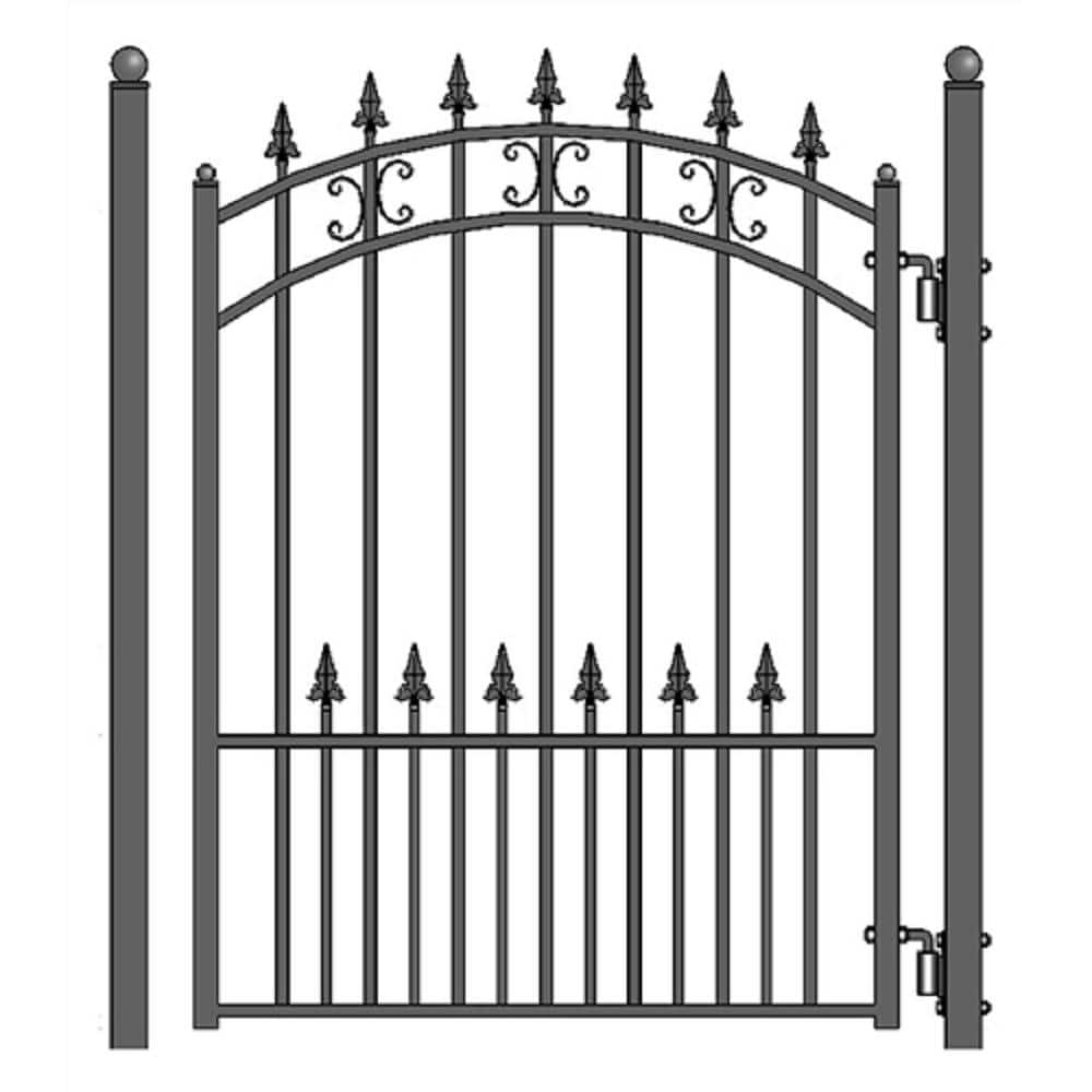 ALEKO London Style 4 ft. 5 ft. Steel Pedestrian Fence Gate