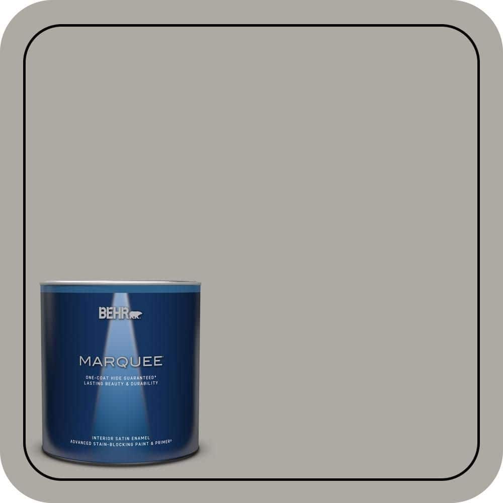 BEHR MARQUEE 1 qt. #PPU24-10 Downtown Gray Satin Enamel Interior Paint & Primer