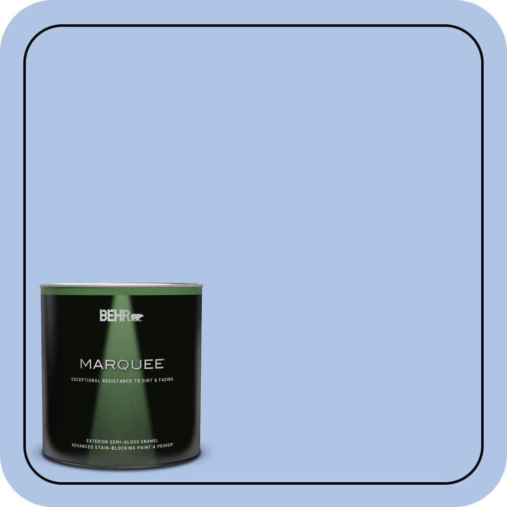 BEHR MARQUEE 1 qt. #580B-4 Ocean Dream Semi-Gloss Enamel Exterior Paint & Primer