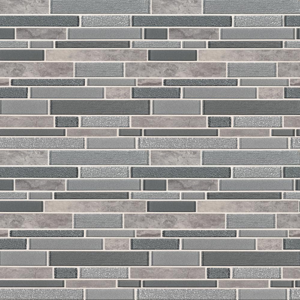 MSI Smoky Alps Interlocking 12 in. x 12 in. x 0.38 in. Glass/Stone Mesh-Mounted Mosaic Wall Tile (0.97 sq. ft./each) (4)