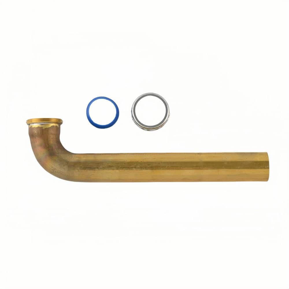 Everbilt 1-1/2 in. x 11in. 17-Gauge Unfinished Brass Slip-Joint Sink Drain Outlet Waste Arm-DB