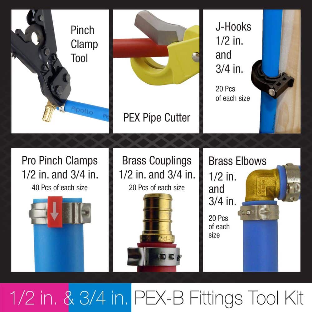 Apollo 1/2 in. and 3/4 in. PEX-B Fittings Kit With Tools (3)