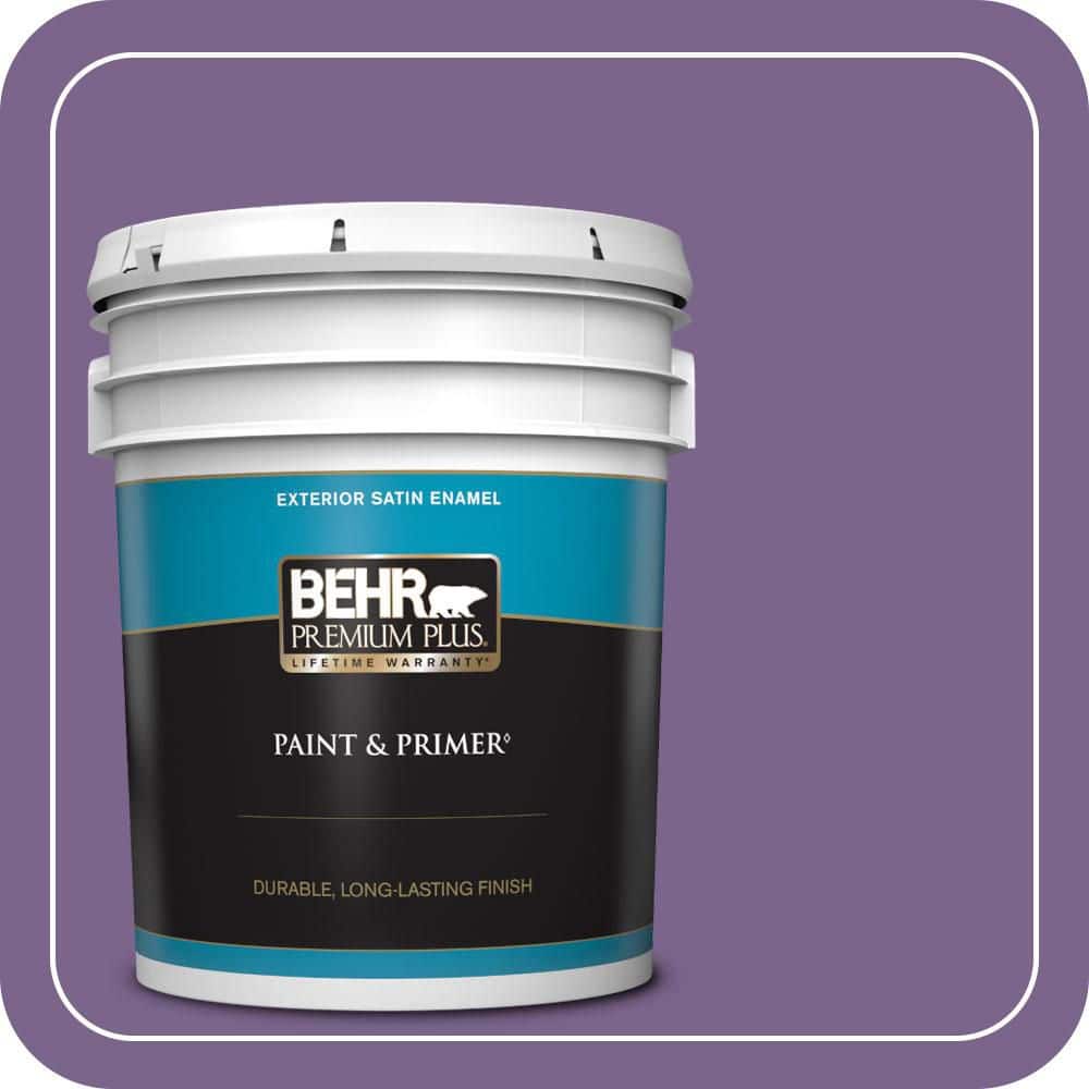 BEHR PREMIUM PLUS 5 gal. #M570-6 Notorious Satin Enamel Exterior Paint & Primer