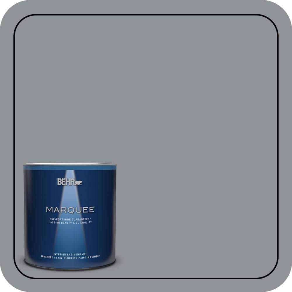 BEHR MARQUEE 1 qt. #PPU26-05 Flint Gray Satin Enamel Interior Paint & Primer