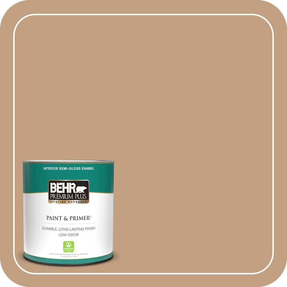 BEHR PREMIUM PLUS 1 qt. #MQ2-12 Milano Semi-Gloss Enamel Low Odor Interior Paint & Primer