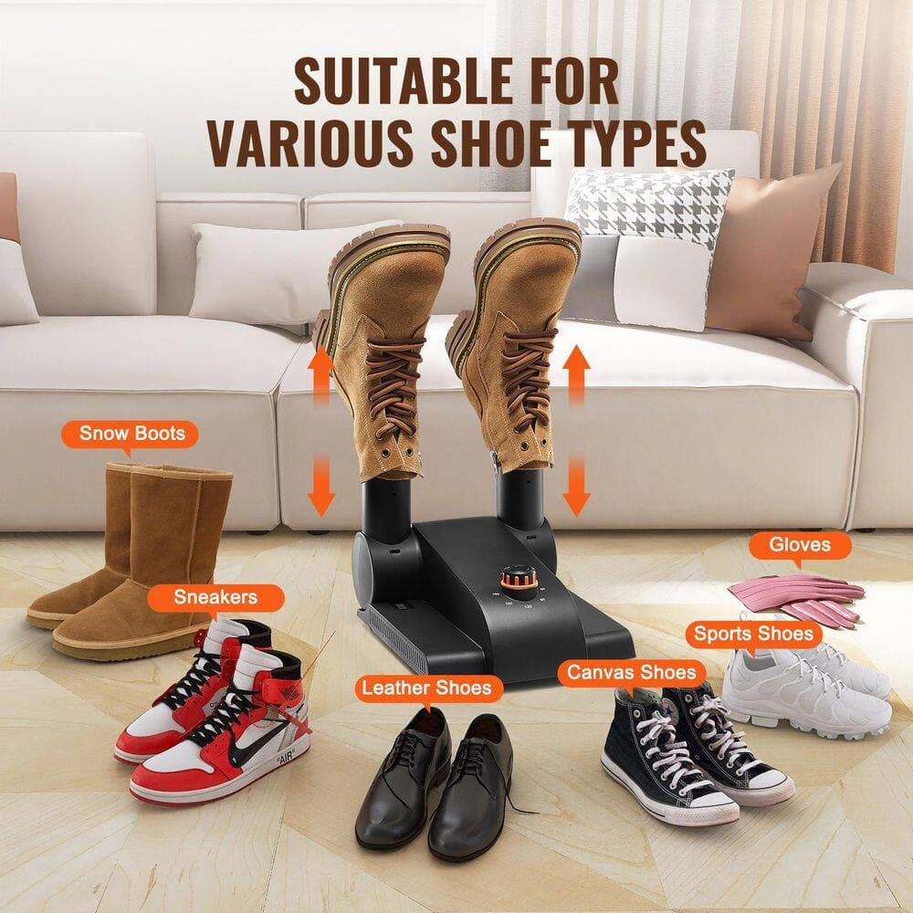 SKYSHALO Shoe Dryer 2 Tubes, 170w Portable Boot ElectricDryer with Timer, Boot Warmers with Heat Blower, Black & Orange (2)