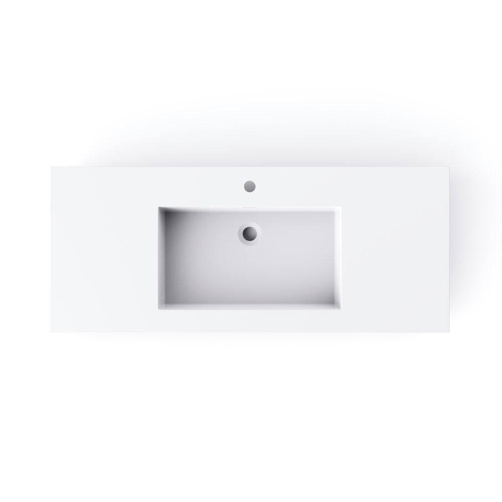 Lycvki 47.24 in. White Wall Mounted Bathroom Sink Rectangular Vessel Sinks for Bathroom (2)