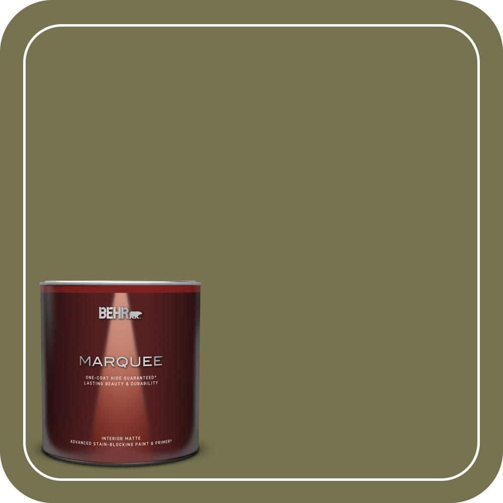 BEHR MARQUEE 1 qt. #S350-6 Truly Olive Matte Interior Paint & Primer