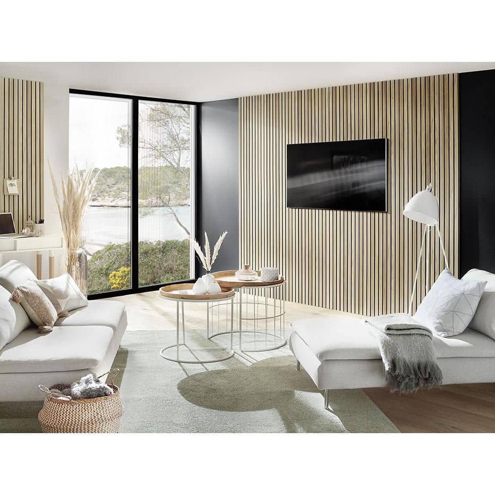 WALL!SUPPLY 0.79 in. x 20 in. x 46 in. Ultra-Light Linari Modern Natural Foam Decorative Wall Paneling (4-Pack) (2)