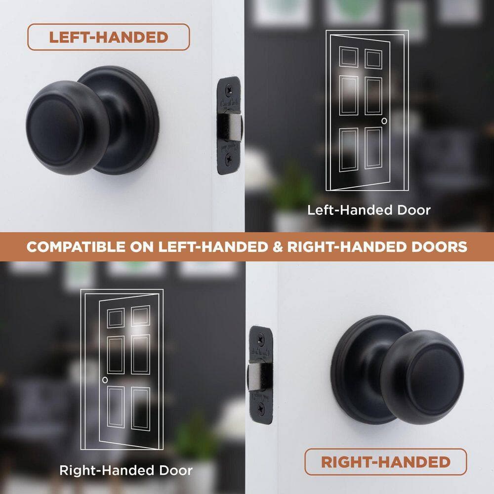 Unbranded Colonial Black Passage Hall/Closet Door Knob (4-Pack) (3)