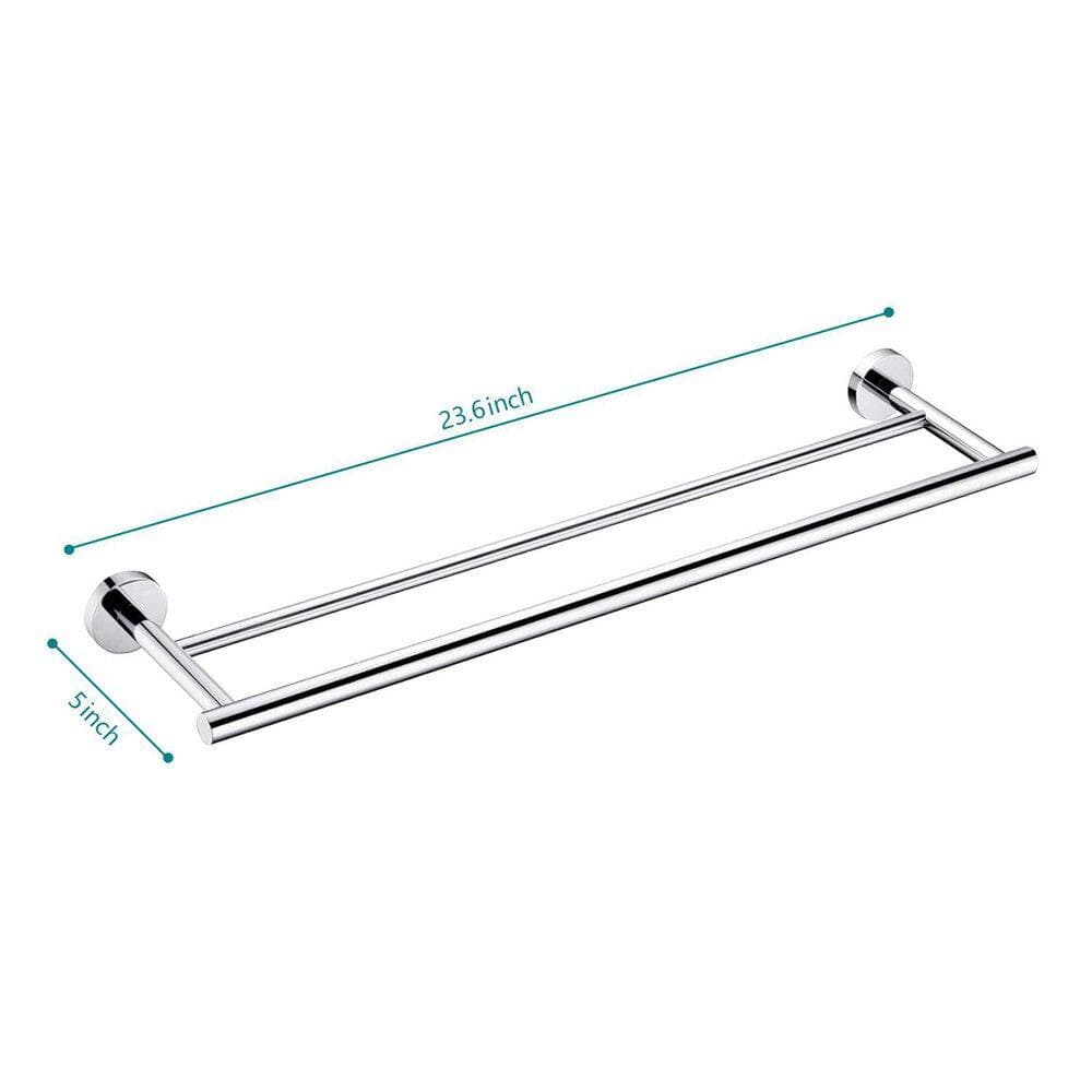 LIVACA 1-Piece Bathroom Hardware Set with Wall Mounted Towel Bar in Chrome Finish, Stainless Steel Construction for Bathroom (2)