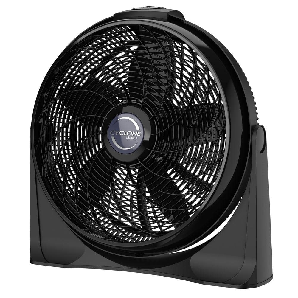 Lasko Cyclone 3 Speed Air Circulator Floor Fan for Home with Wall Mount Option, 90° Pivoting Head and Handle