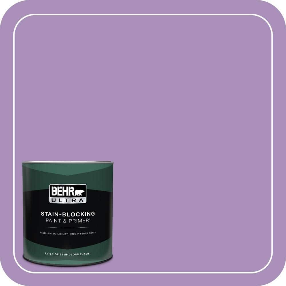 BEHR ULTRA 1 qt. #650B-5 Garden Pansy Semi-Gloss Enamel Exterior Paint & Primer