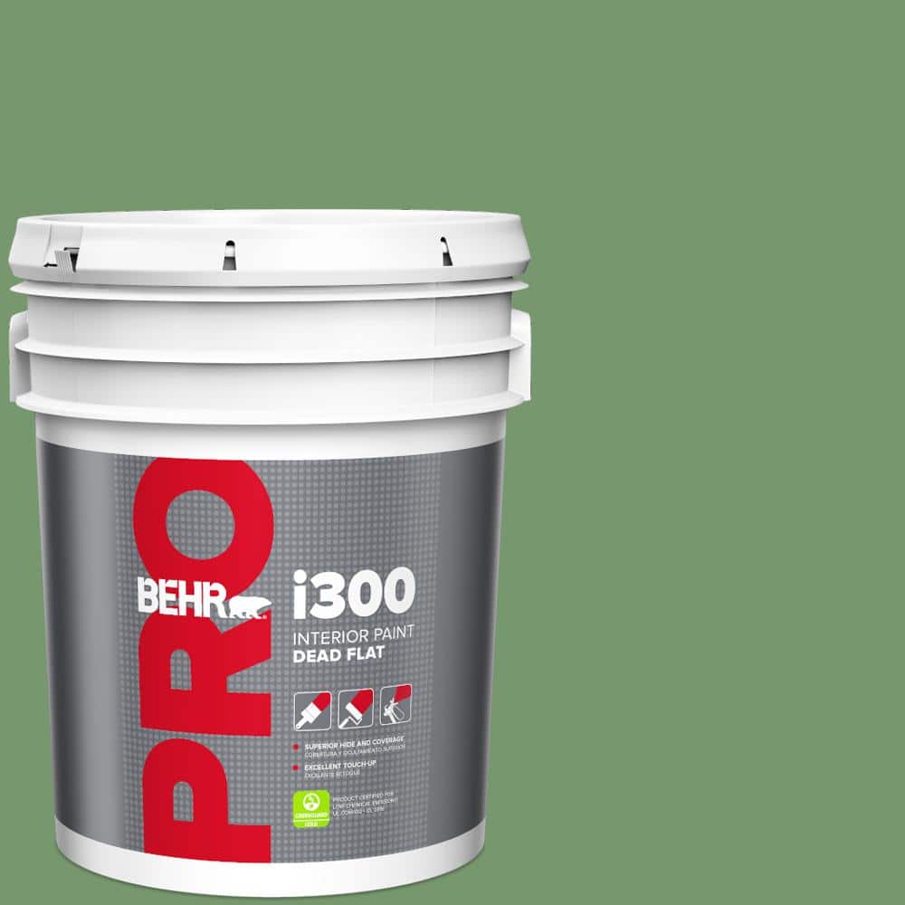 BEHR PRO 5 gal. #PPU11-03 Botanical Green Dead Flat Interior Paint
