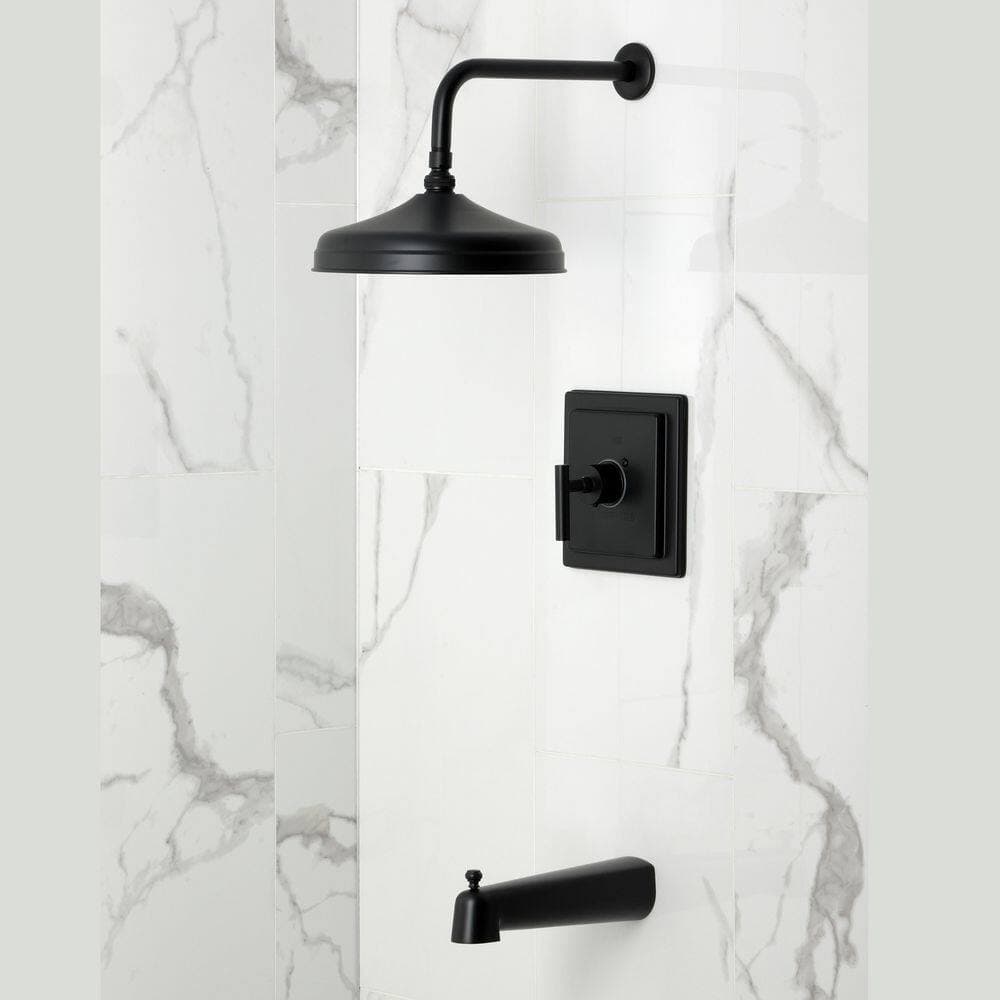 Kingston Brass Manhattan 1-Handle 1-Spray Tub and Shower Faucet 1.8 GPM in Matte Black (2)