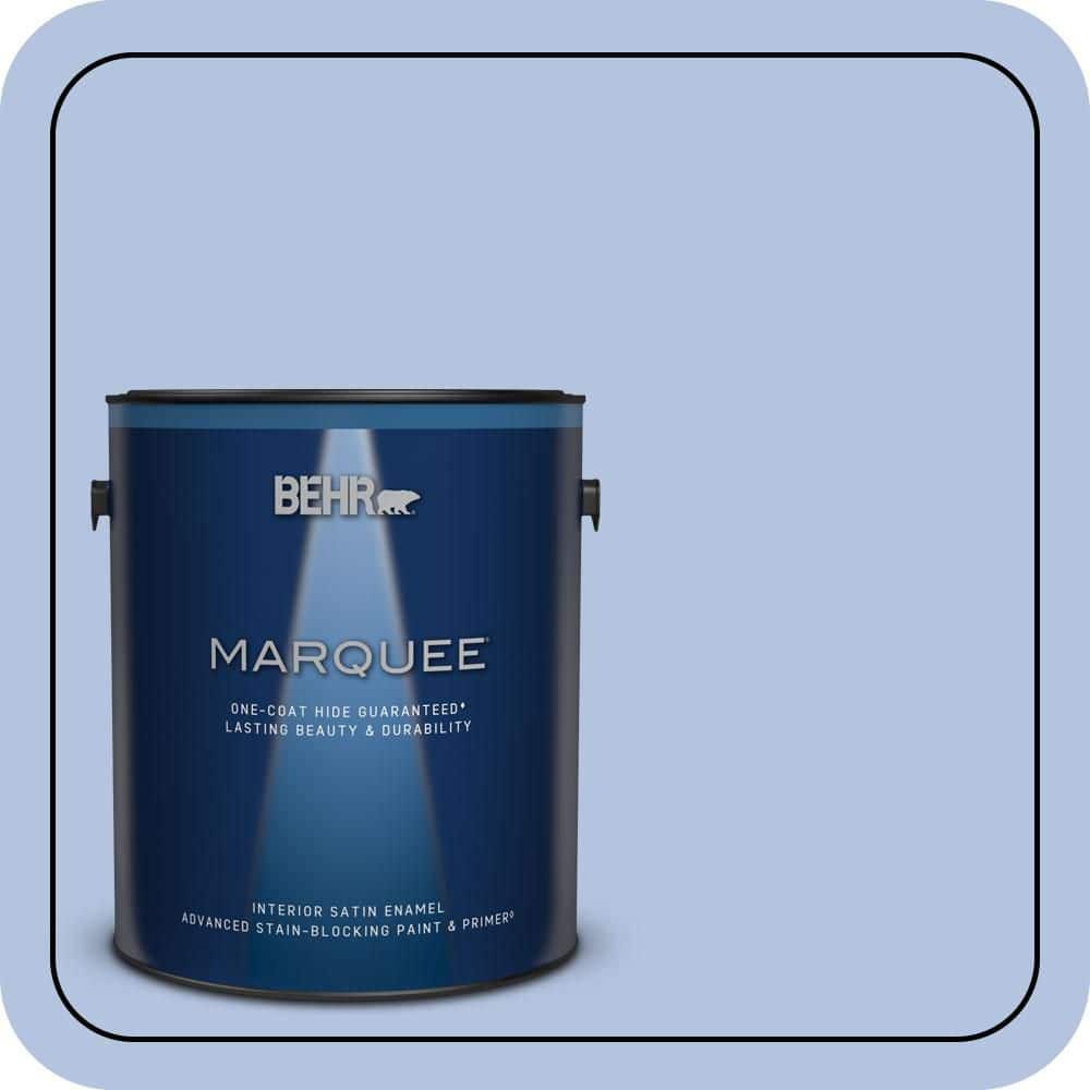 BEHR MARQUEE 1 gal. #600C-3 Periwinkle Bud Satin Enamel Interior Paint & Primer