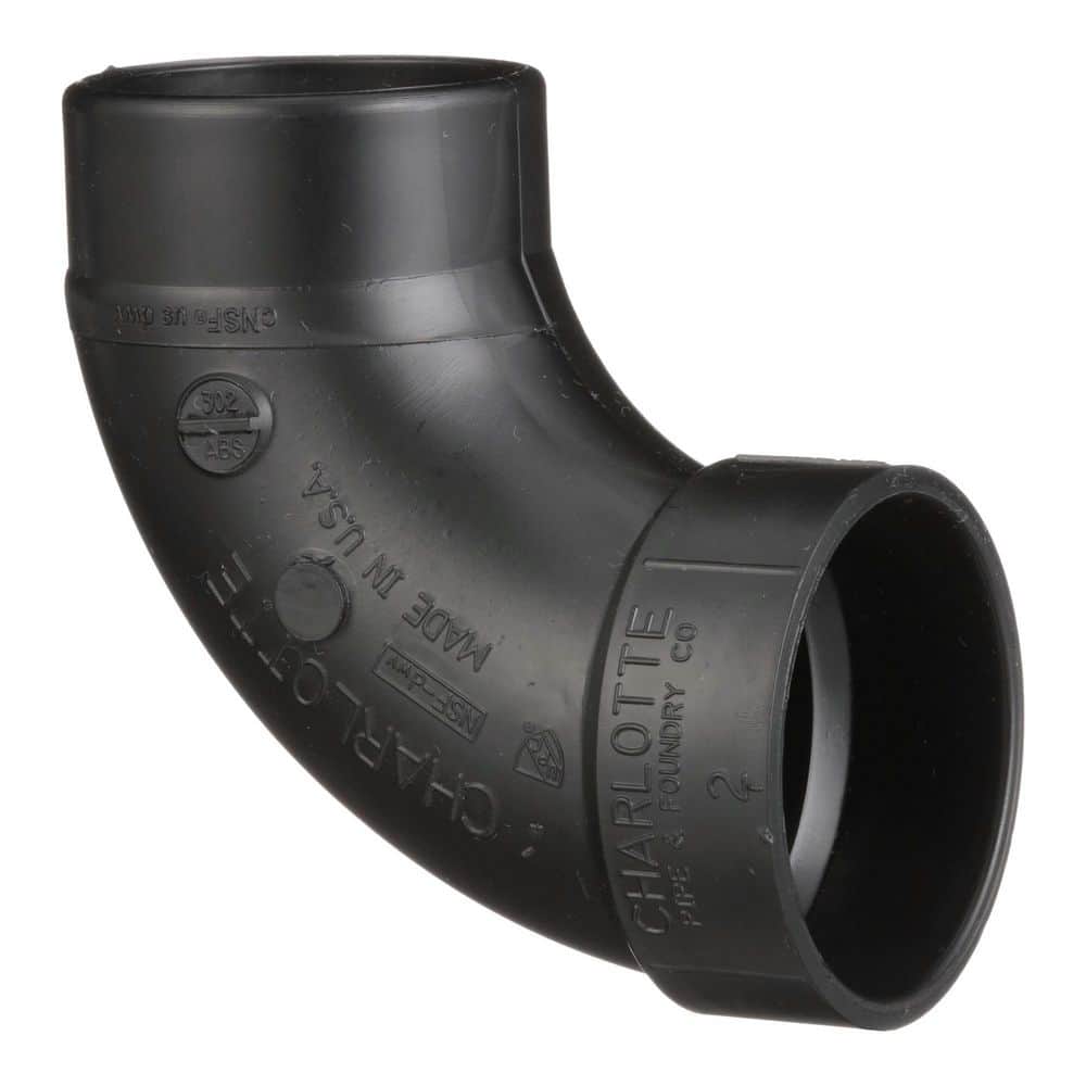 Charlotte Pipe 3 in. ABS DWV 90-Degree Hub Spigot Street Elbow Fitting (1)