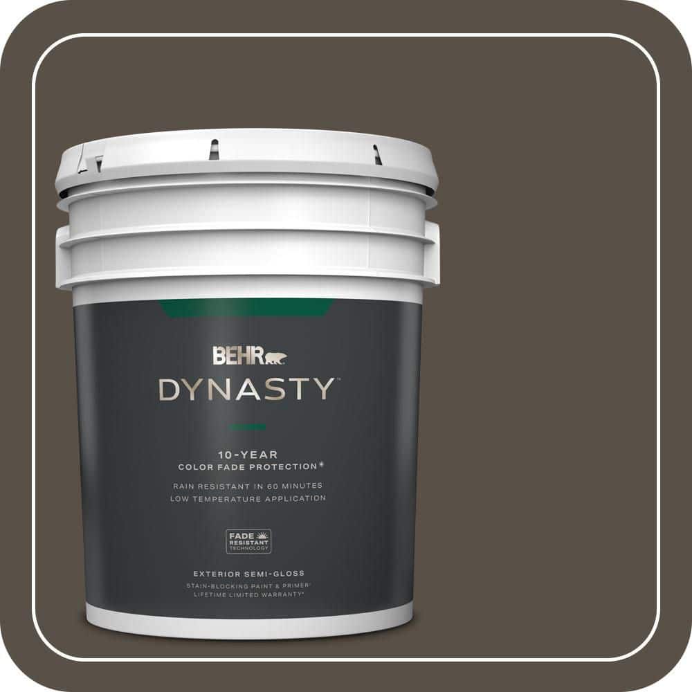 BEHR DYNASTY 5 gal. #N360-7 Potting Soil Semi-Gloss Exterior Stain-Blocking Paint & Primer