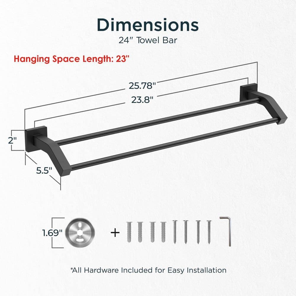 Forious pro Stainless Steel Wall Mounted Double Towel Bar (3)