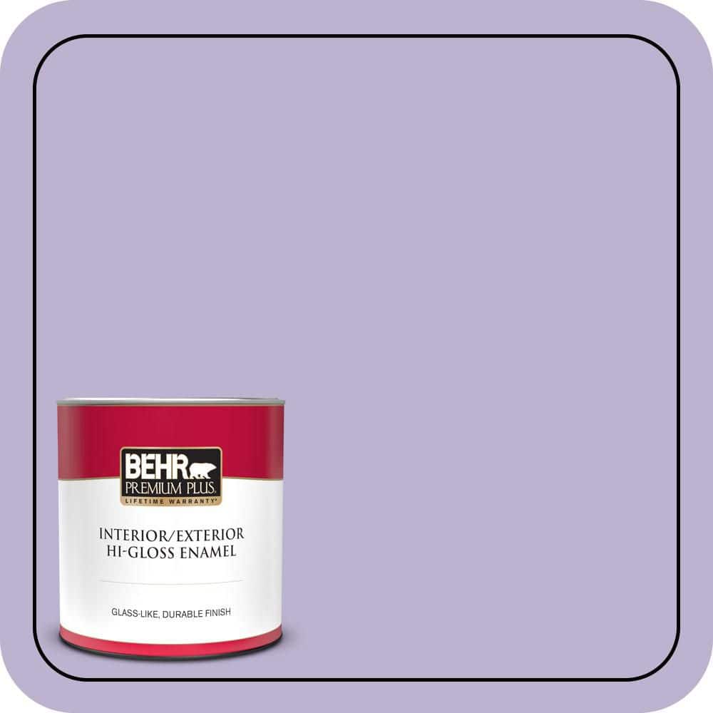 BEHR PREMIUM PLUS 1 qt. #M560-3 Grape Hyacinth Hi-Gloss Enamel Interior/Exterior Paint & Primer (1)
