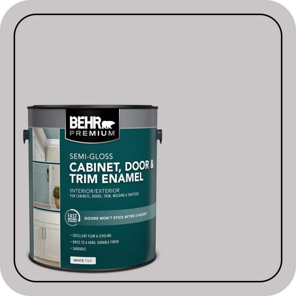 BEHR PREMIUM 1 gal. #T15-6 Dreamscape Gray Semi-Gloss Enamel Interior/Exterior Cabinet, Door & Trim Paint (1)