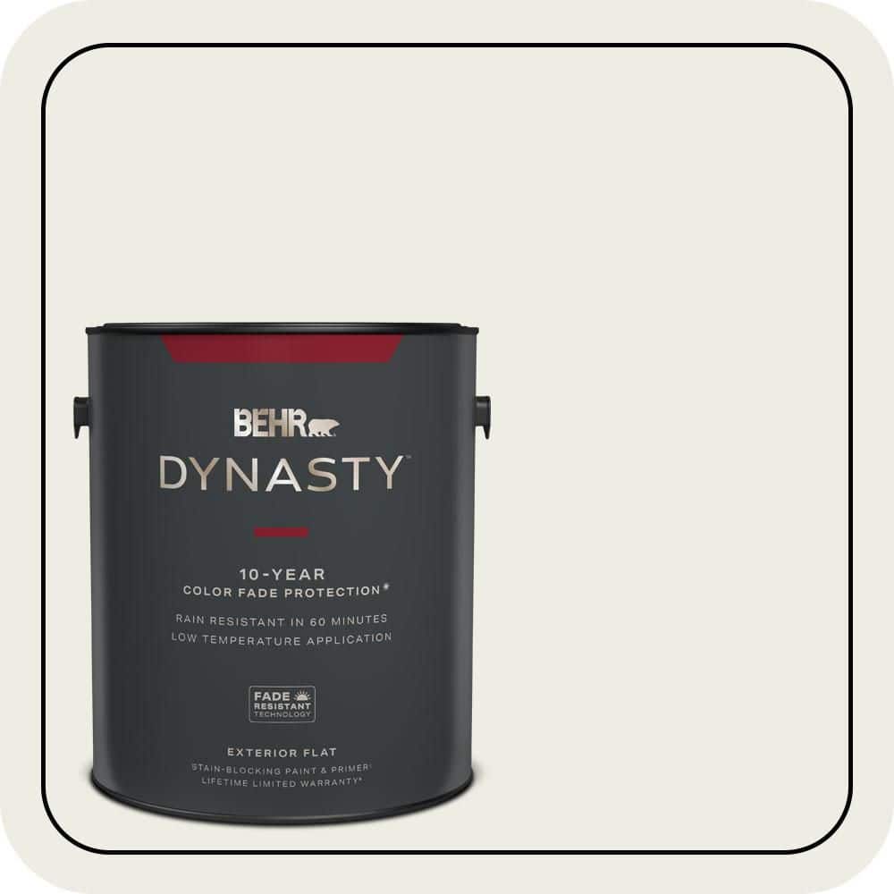 BEHR DYNASTY 1 gal. Designer Collection #DC-013 Harmonious White Flat Exterior Stain-Blocking Paint & Primer