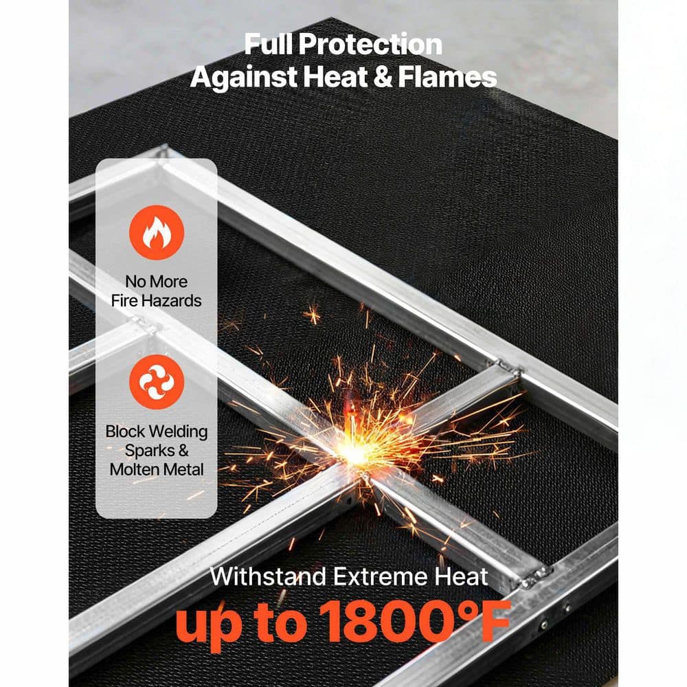 VEVOR Welding Blanket Roll, 5 x 150 ft. Silicone Coated Fiberglass Welding Blanket, Heat Resistant Safety Protection Blankets (2)