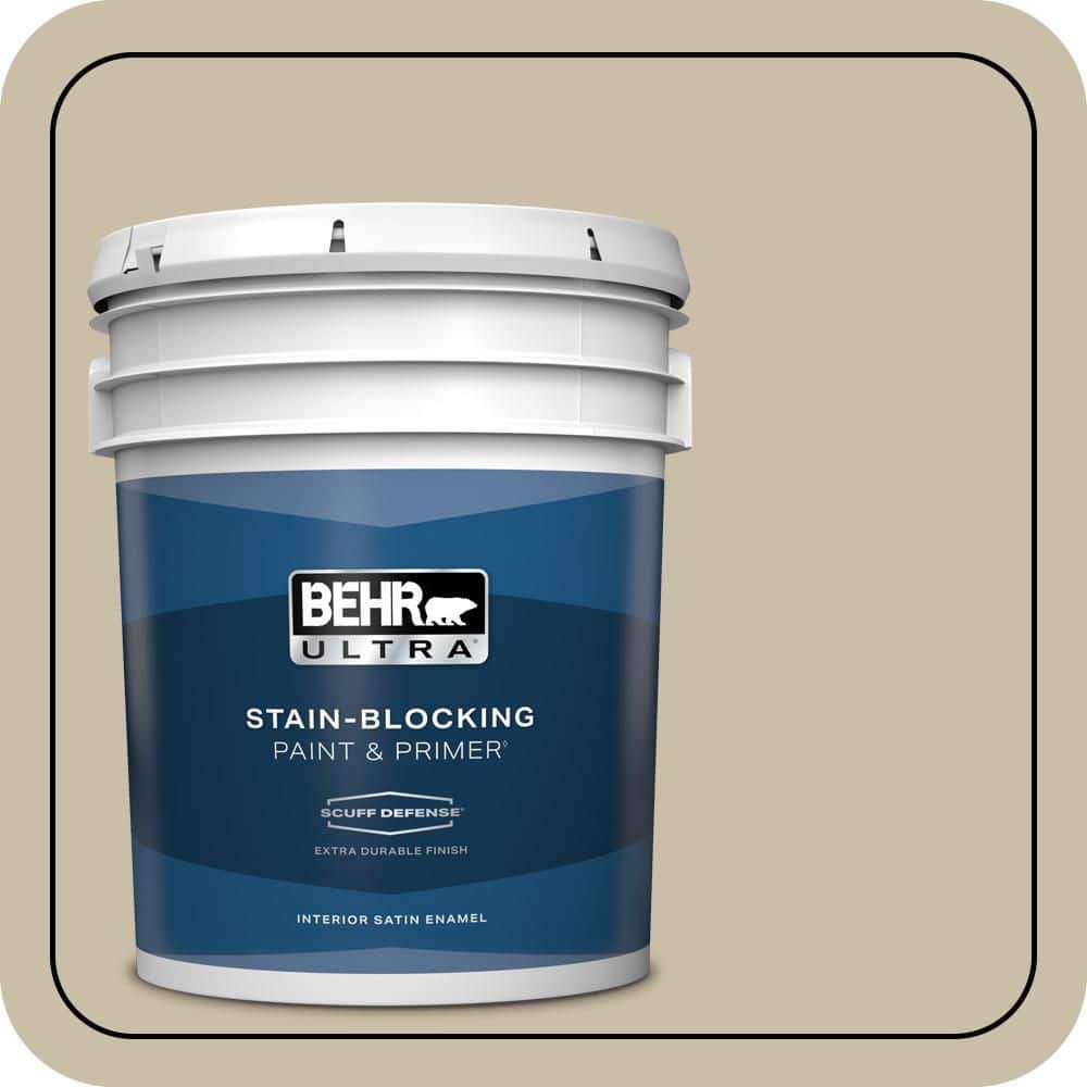BEHR ULTRA 5 gal. #PWL-91 Pale Bamboo Extra Durable Satin Enamel Interior Paint & Primer