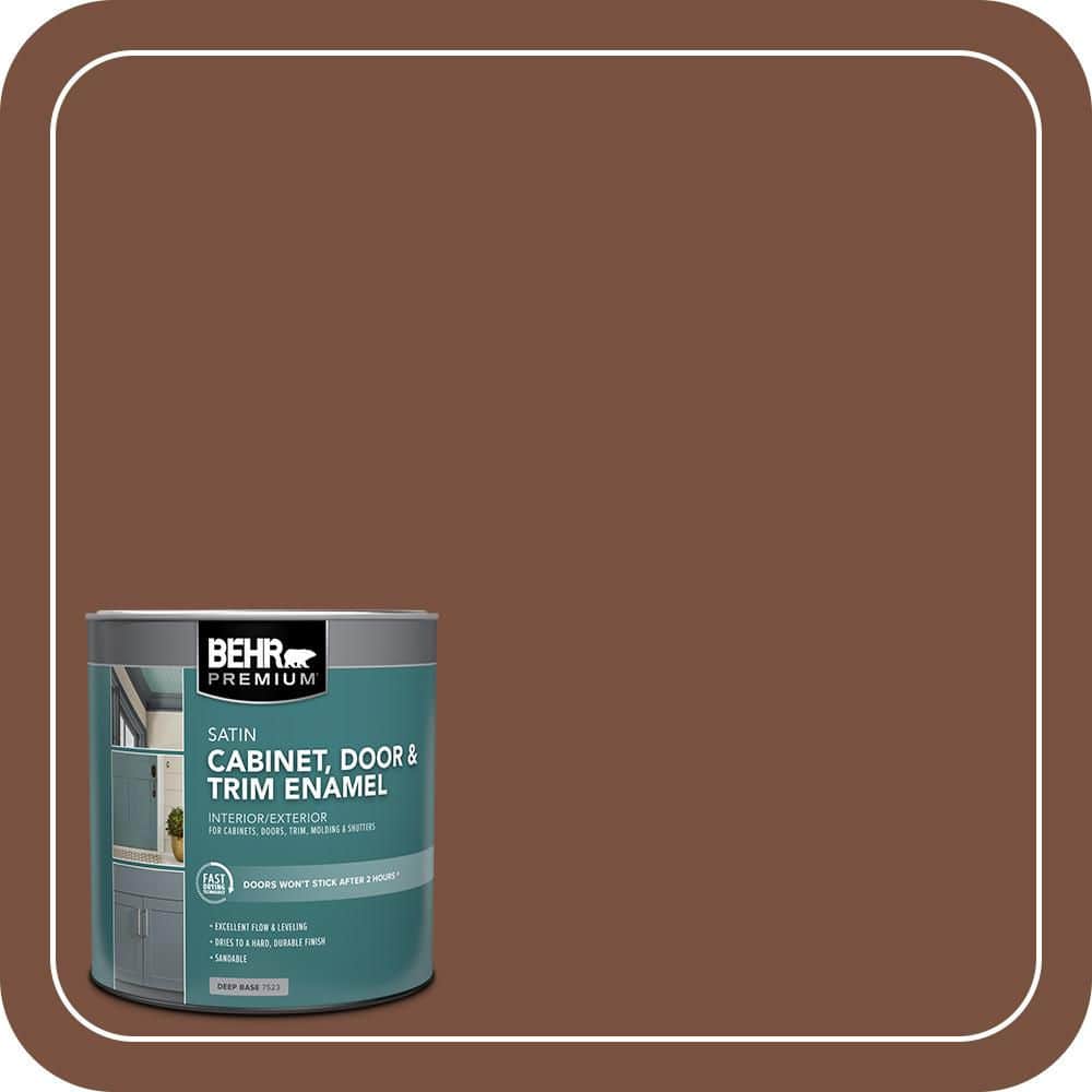 BEHR PREMIUM 1 qt. #S200-7 Earth Fired Red Satin Enamel Interior/Exterior Cabinet, Door & Trim Paint