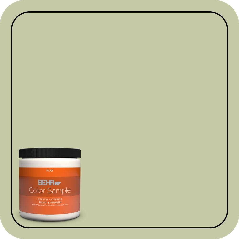 BEHR PREMIUM PLUS #M350-3 Sap Green Flat Interior/Exterior Paint & Primer Color Sample (1)