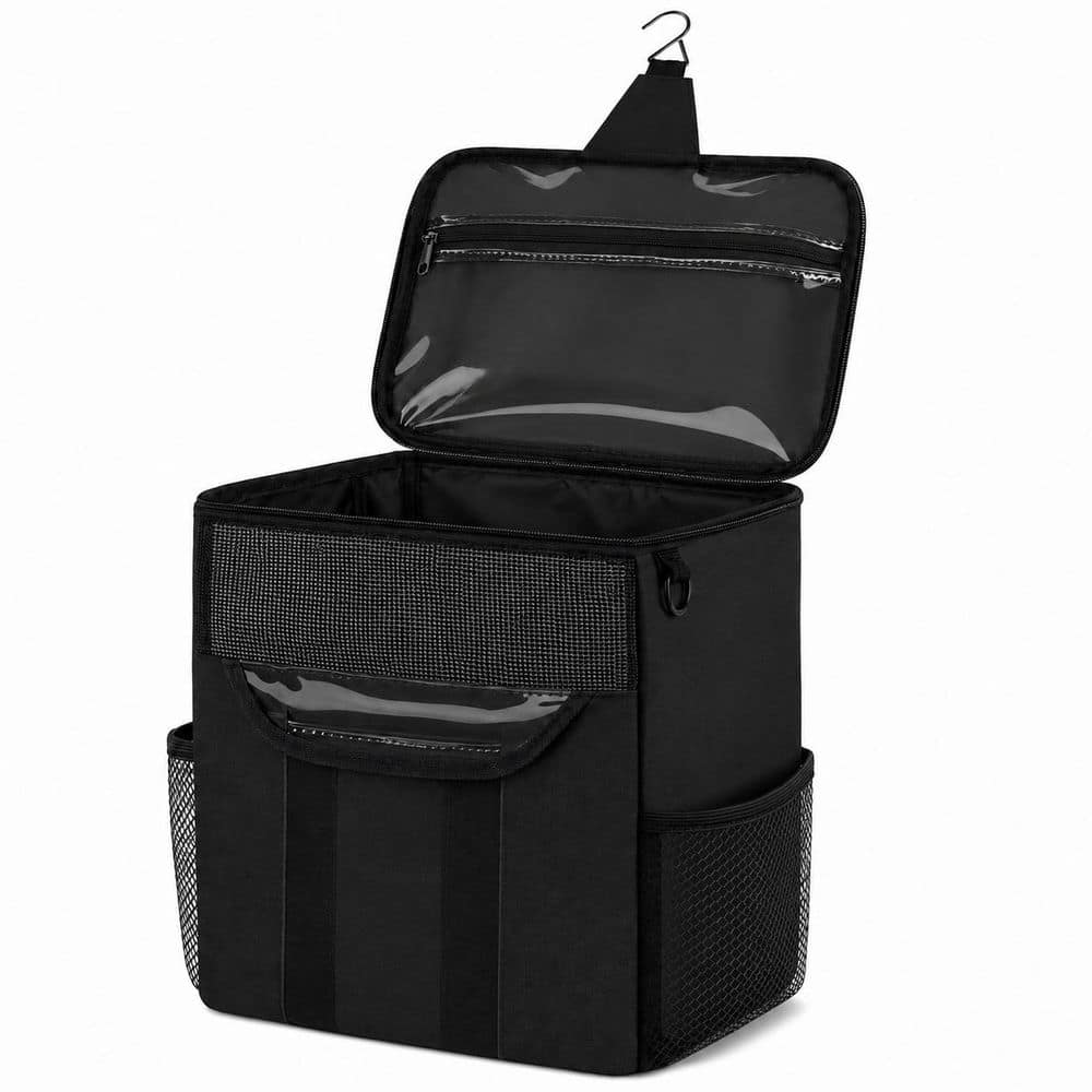 Unbranded Black Portable Mesh Hanging Shower Caddy Bag Large Capacity Organizer for College Dorm Gym and Travel (1)