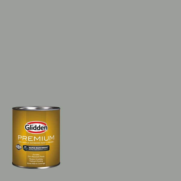 Glidden Premium 1 qt. PPG0994-5 Steel Curtain Flat Exterior Latex Paint (2)