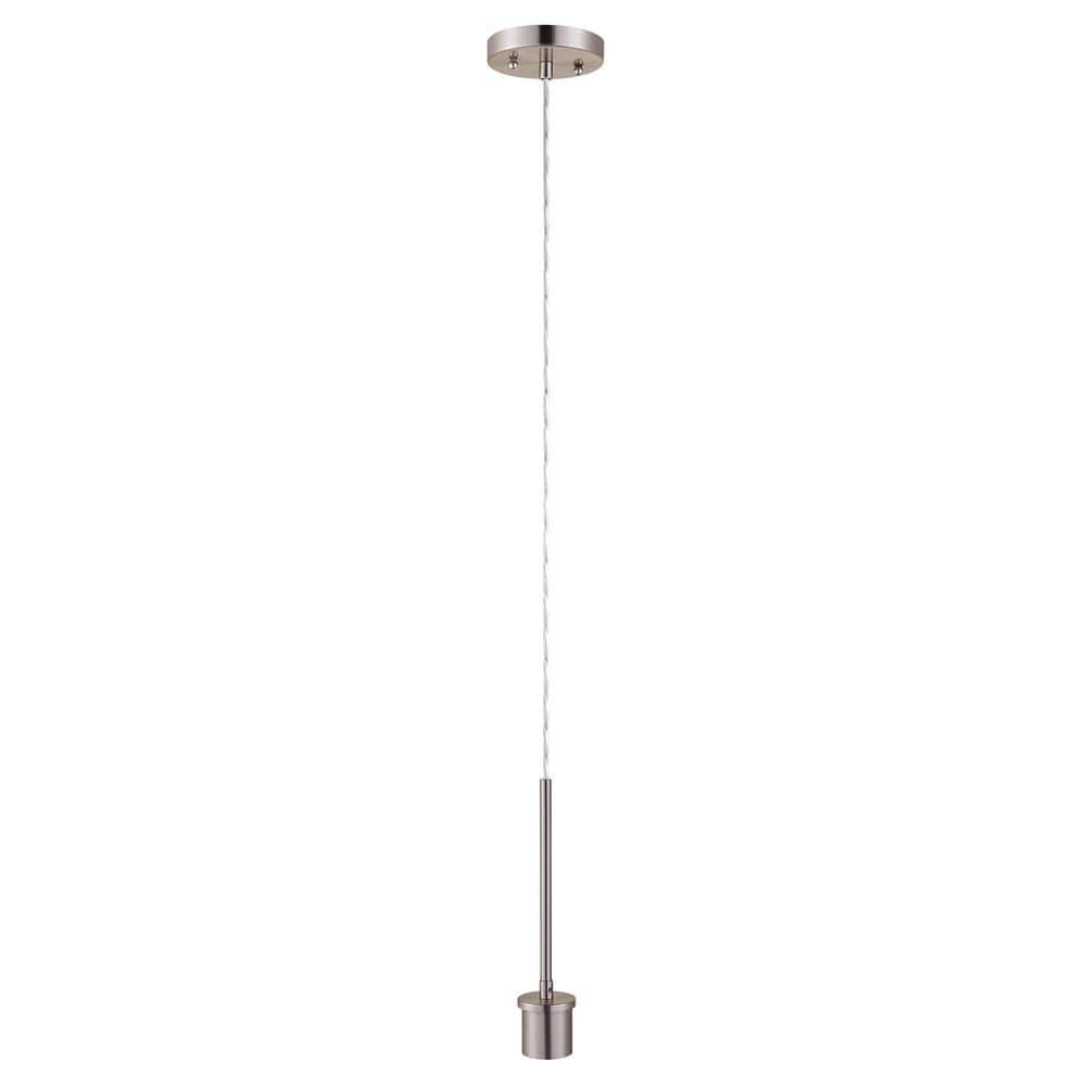 PRIVATE BRAND UNBRANDED Brushed Nickel Pendant Light Kit with Partial Down Rod and Adjustable Height Wire (2)