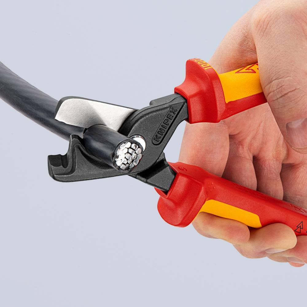 KNIPEX 9 in. StepCut XL Cable Shears Cutting Pliers, 1000-Volt Insulated (3)