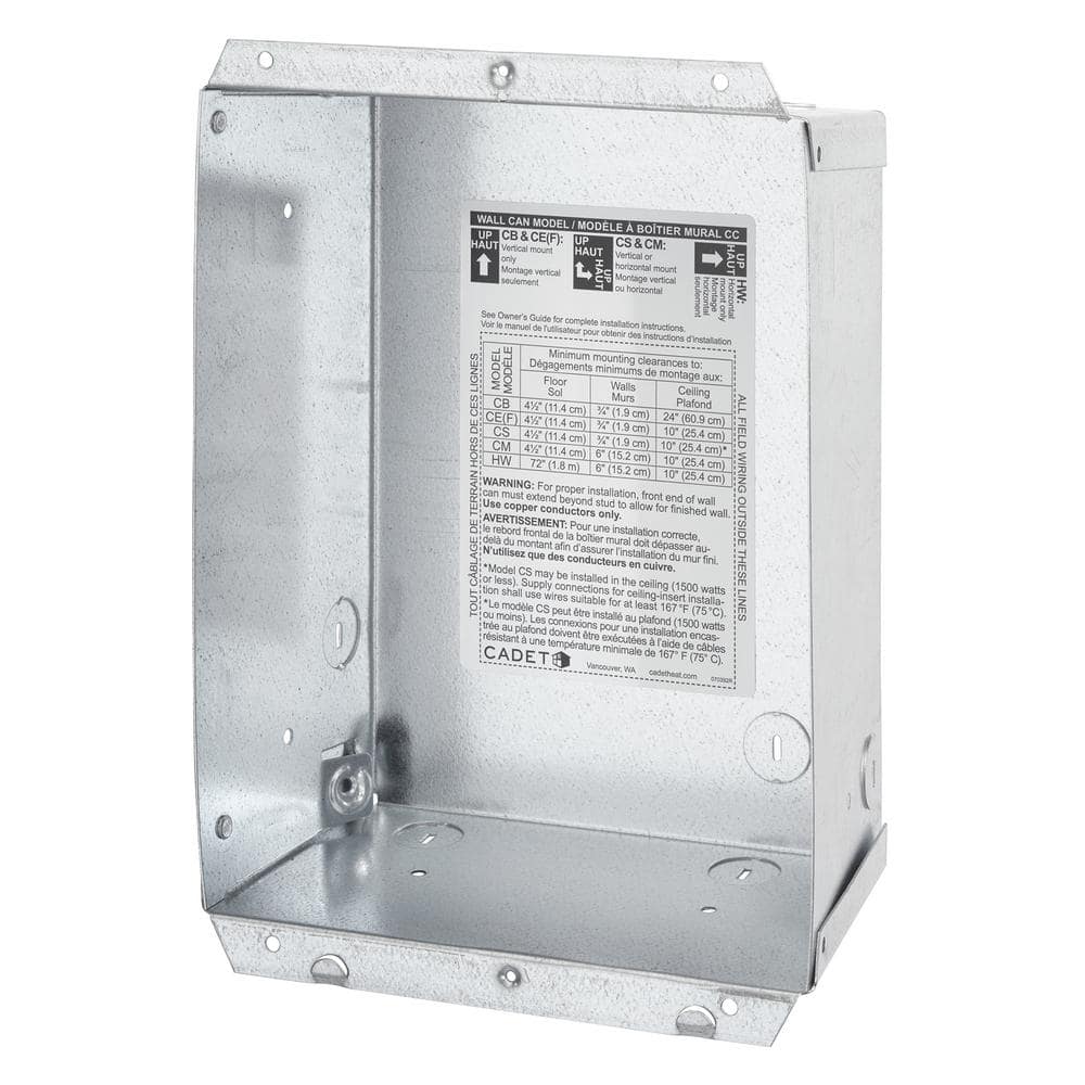 Cadet Com-Pak Plus/Max/Bath Series 8 in. W x 10-1/4 in. H x 4 in. D Recess Mount Galvanized Wall Can Only
