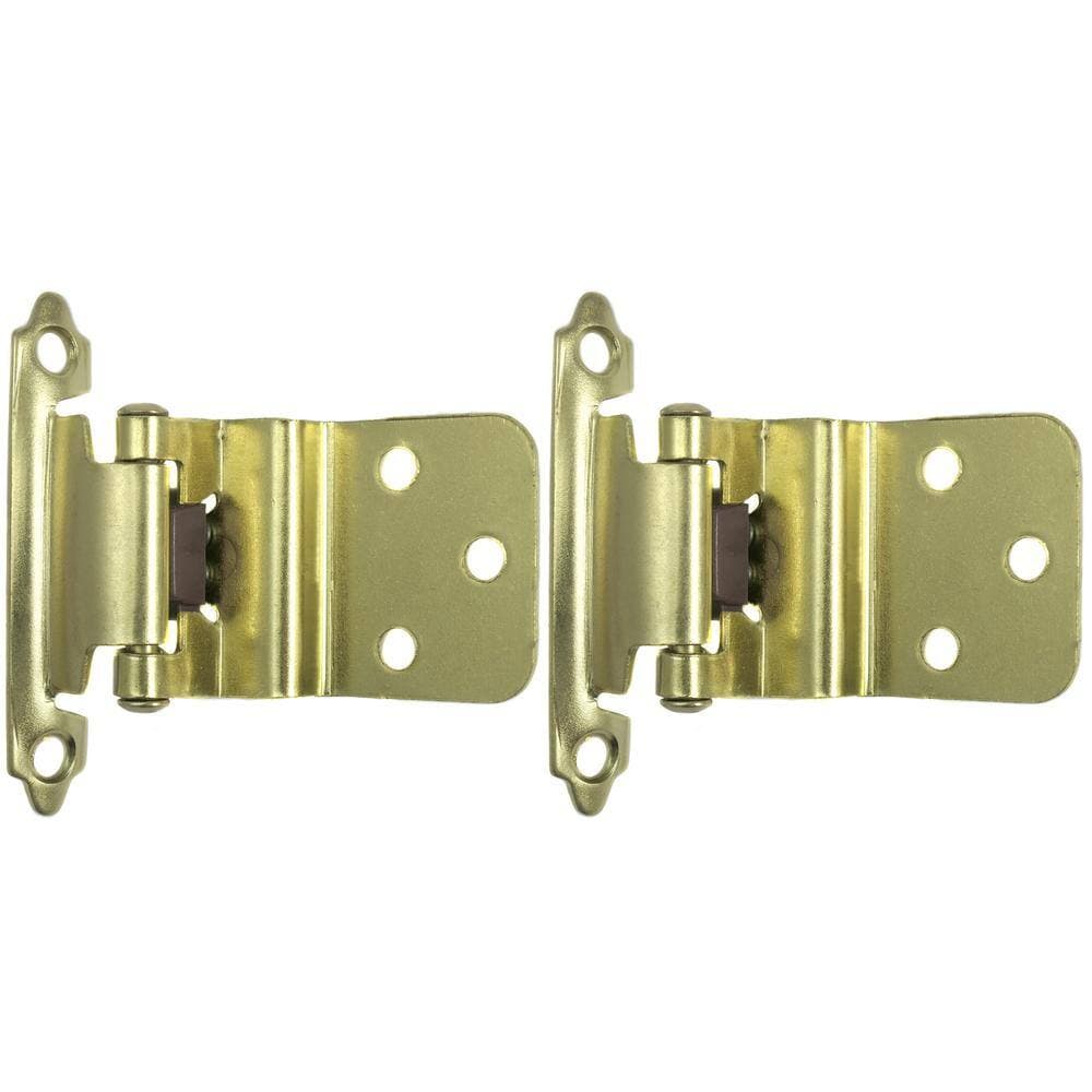 Laurey Face Frame Inset Polished Brass 3/8 inch Inset Self-Closing Hinge (25 -Pack) (2)
