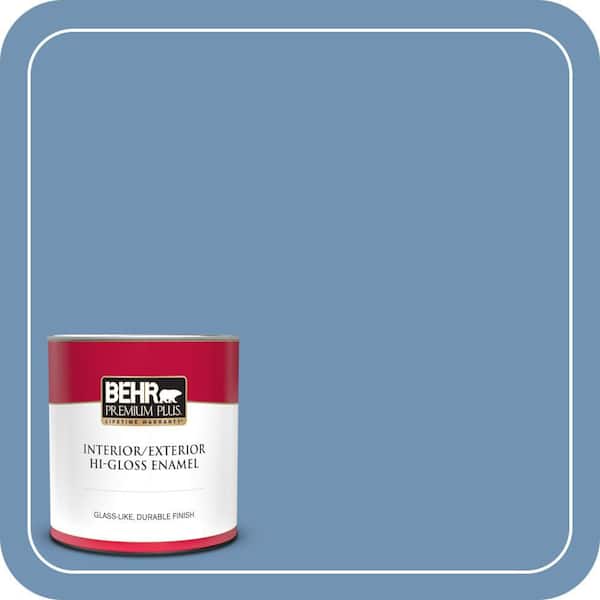 BEHR PREMIUM PLUS 1 qt. #T13-5 Belladonna Hi-Gloss Enamel Interior/Exterior Paint & Primer (2)