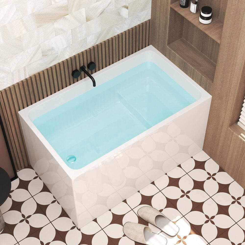 Afhocomp 47.2 in. x 27.6 in. Soaking Bathtub with Reversible Drain in Glossy White (3)